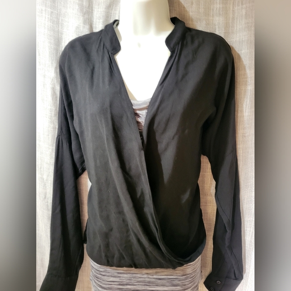 Wrapover blouse with a collar SEDUCTIONS women sz m - Picture 11 of 13